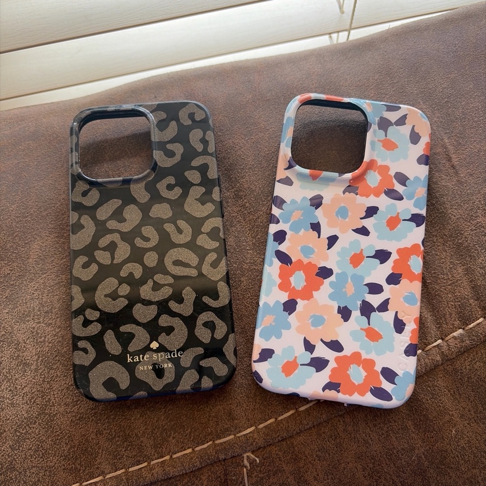 Kate Spade Black Leopard and Floral Phone Cases